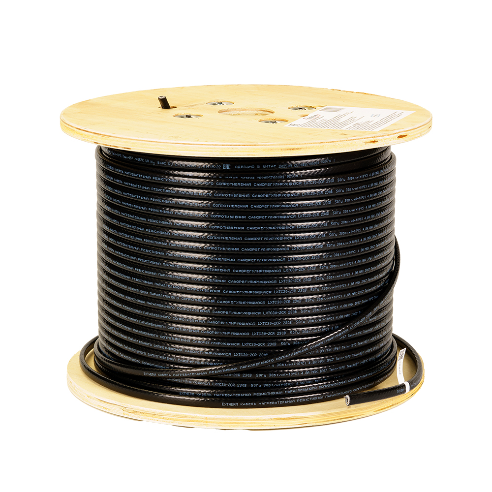 Extherm LXTC16-2CR-250 Саморегулирующийся нагревательный кабель строительного применения (трубы) 16 Вт/м, термопласт, катушка 250 м.